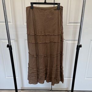 ZoZo Brown Tiered Maxi Skirt - Women's Casual Layered Skirt